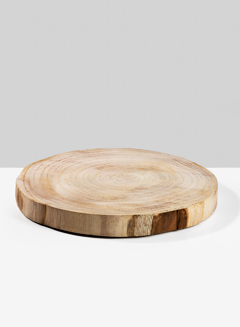 12in Wide Paulownia Wood Trunk Slice Decor Jamali-garden