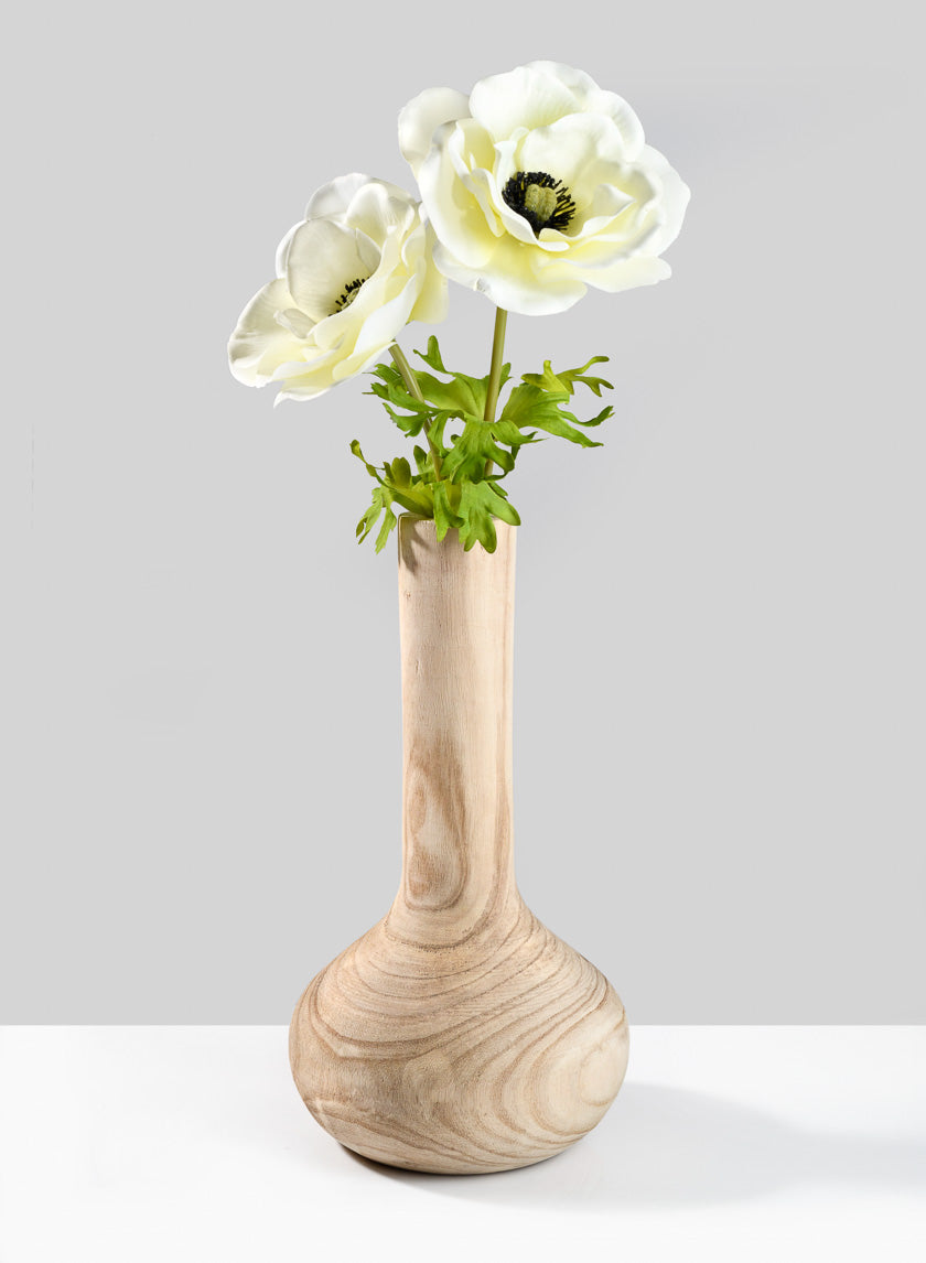 12in Tall Paulownia Wood Bottle Vase Decor Jamali-garden
