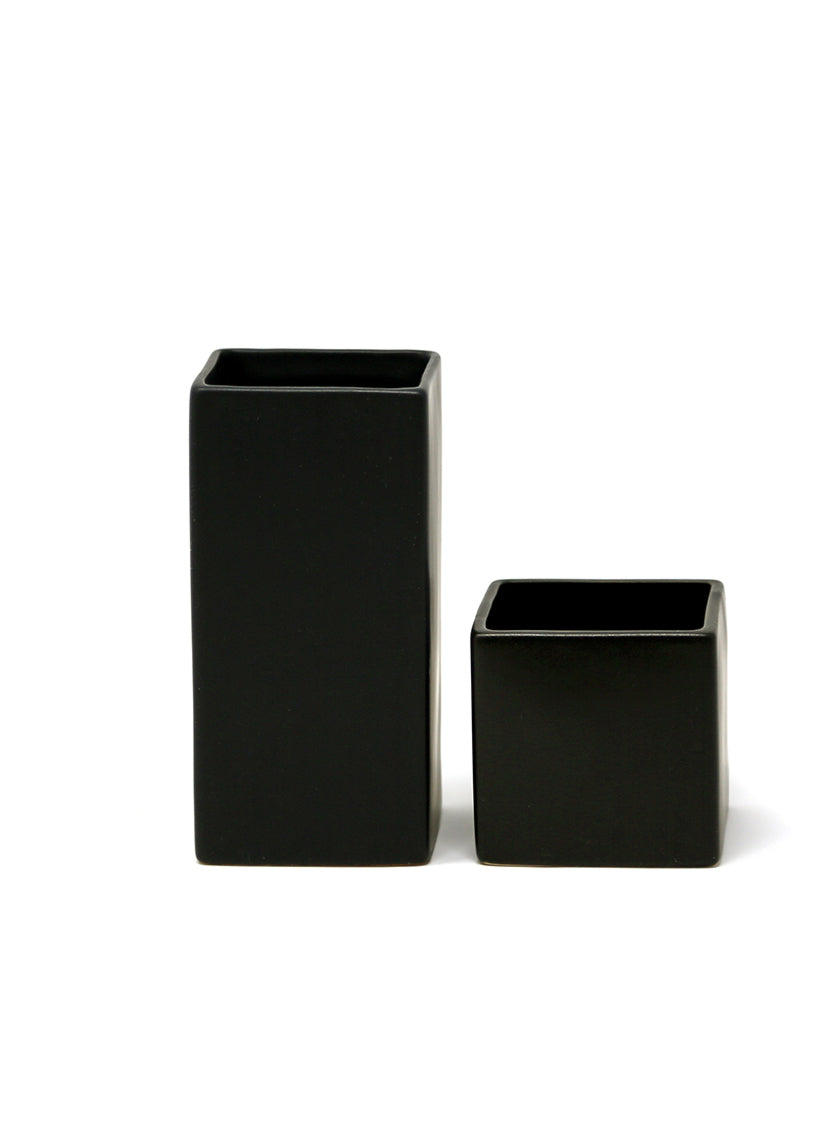 Square Matte Black Ceramic Decor Jamali-garden