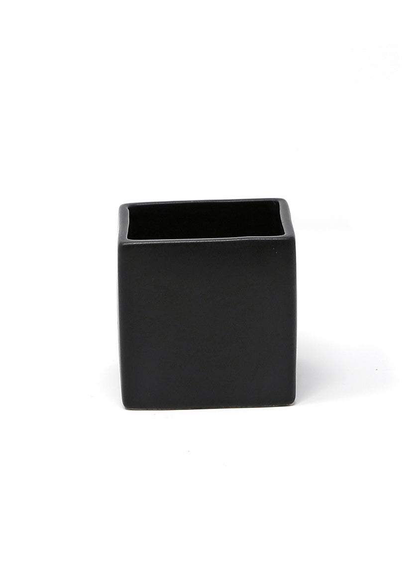 Square Matte Black Ceramic Decor Jamali-garden Matte Black 3in x 3in SET OF 4