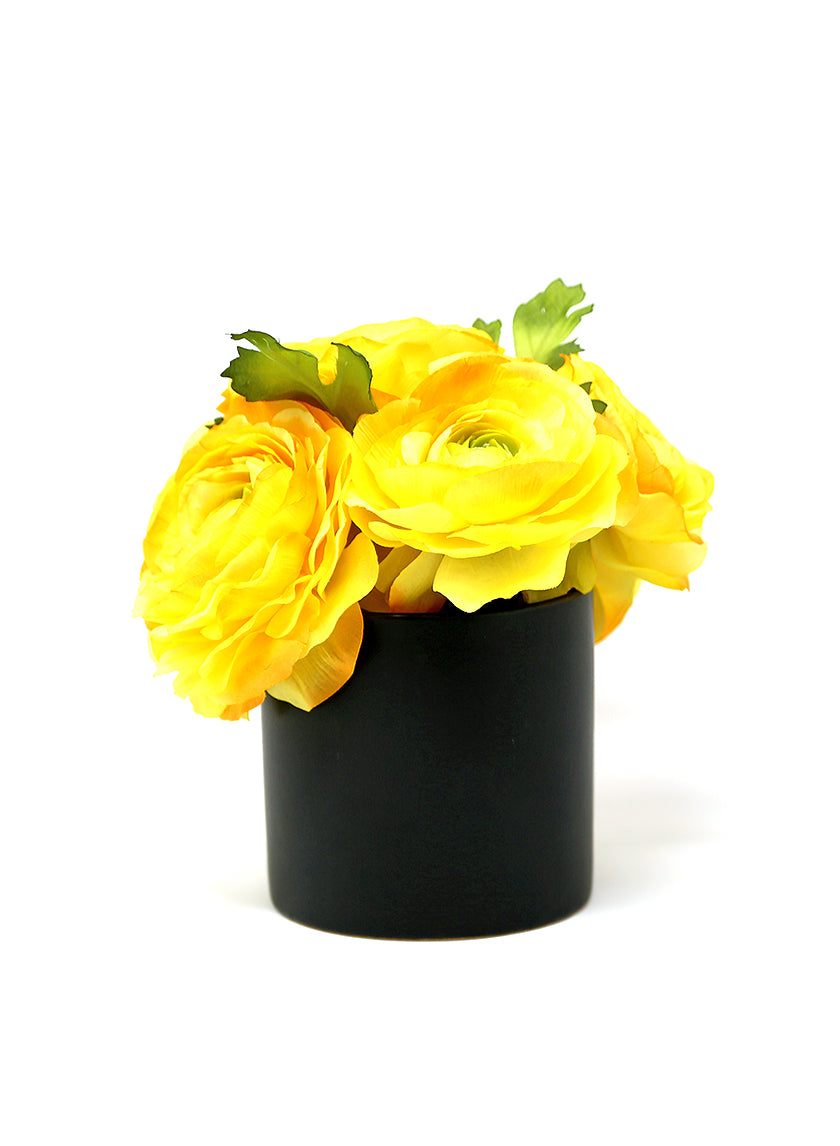 4in Tall Matte Black Cylinder Decor Jamali-garden