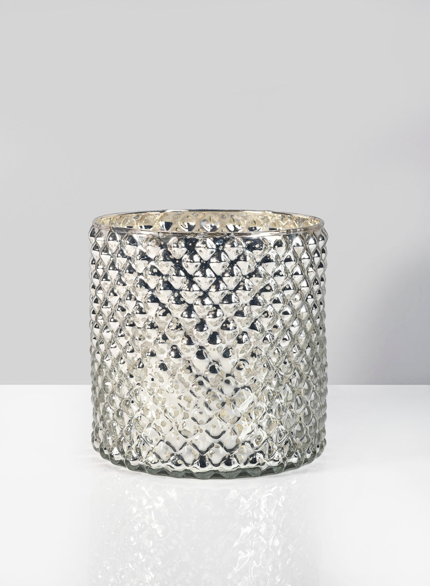 Antique Silver Hobnail Glass Vases Decor Jamali-garden