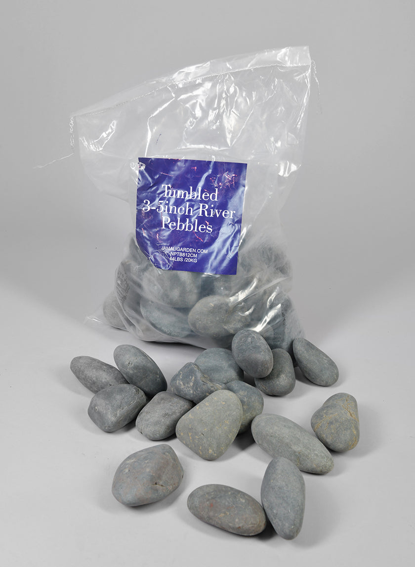 44lbs, Tumbled 3-5inch River Stones Decor Jamali-garden