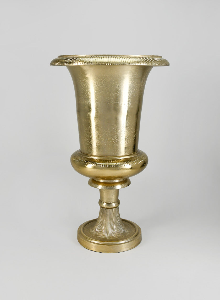 23.5in Tall Old Gold Batiste Urn Decor Jamali-garden