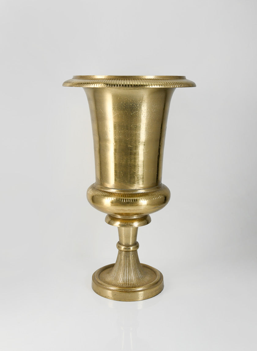 18.5in Tall Old Gold Batiste Urn Decor Jamali-garden