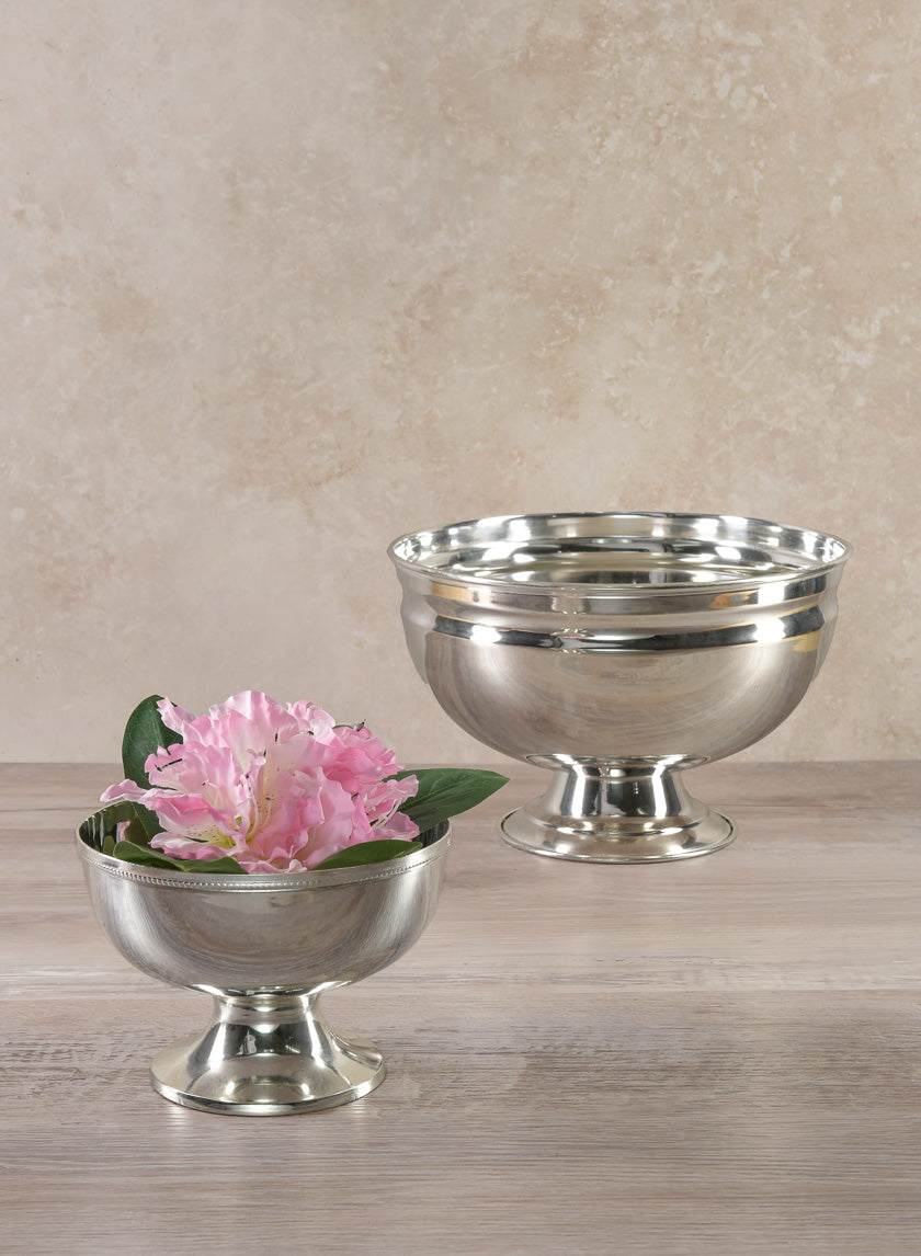 Silver Pedestal Bowls Decor Jamali-garden