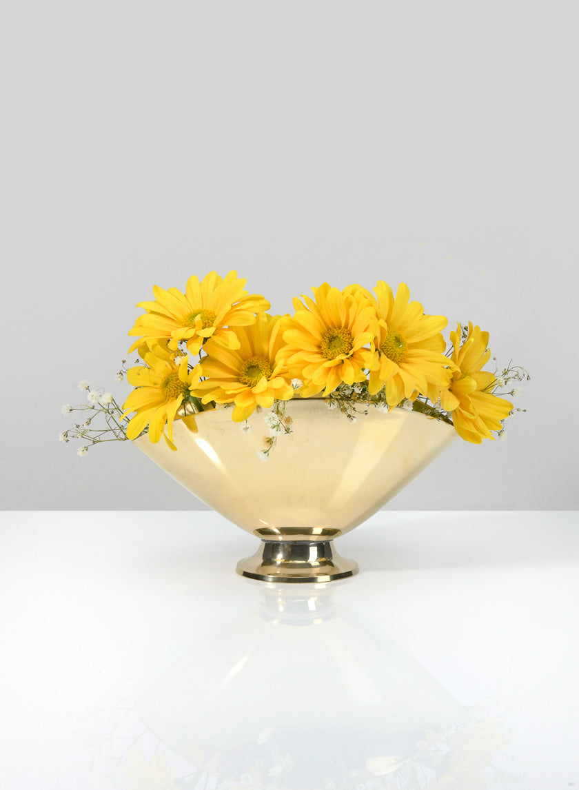 6.25in Wide Gold Oval Bowl Decor Jamali-garden