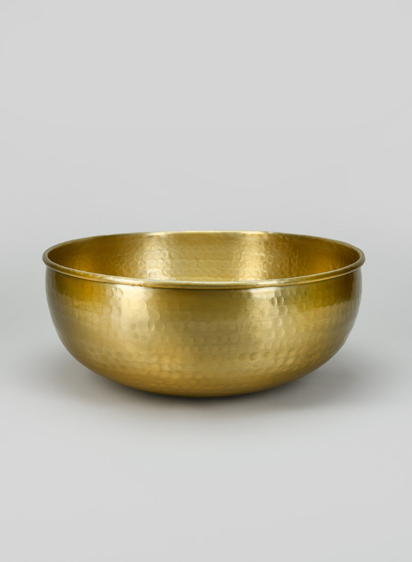 15.75in Wide Kochin "Brass Look" Aluminum Bowl Decor Jamali-garden
