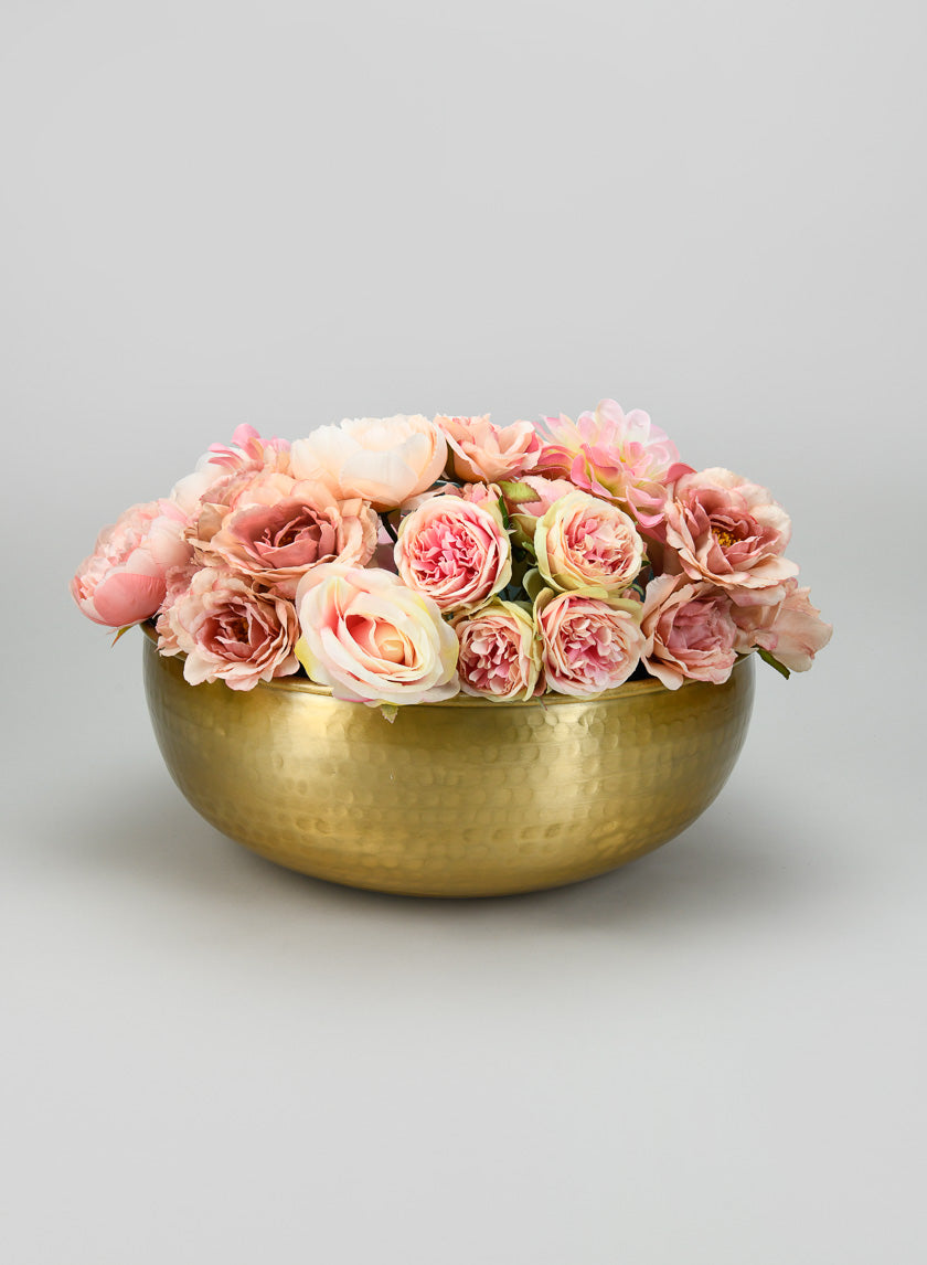 15.75in Wide Kochin "Brass Look" Aluminum Bowl Decor Jamali-garden