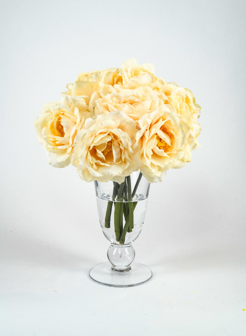 10in Long Pale Peach Tea Flower Bouquet Decor Jamali-garden