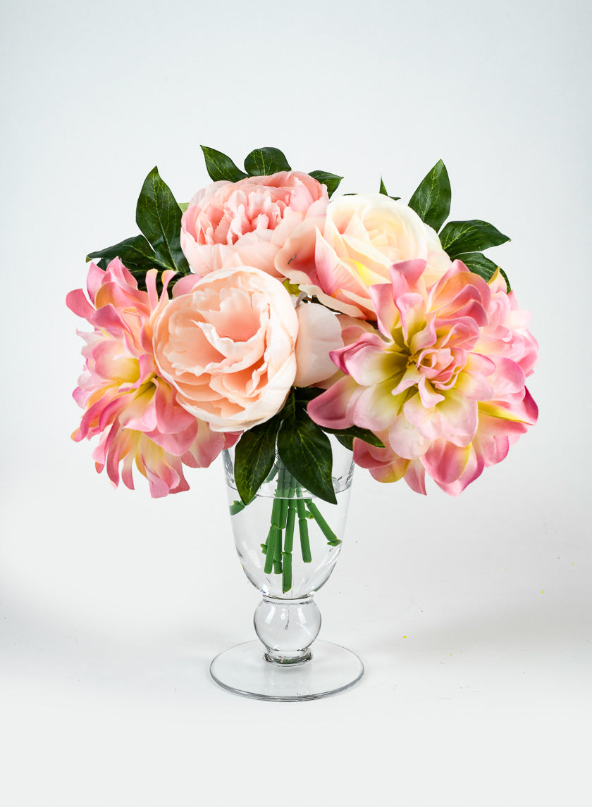 11in Long Peony, Dahlia, &amp; Rose Bouquet Decor Jamali-garden
