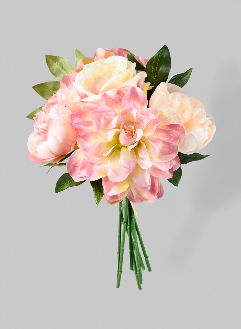 11in Long Peony, Dahlia, &amp; Rose Bouquet Decor Jamali-garden
