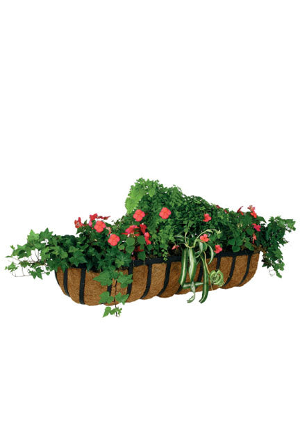 Black Wall Planter With Coco Liner Decor Jamali-garden