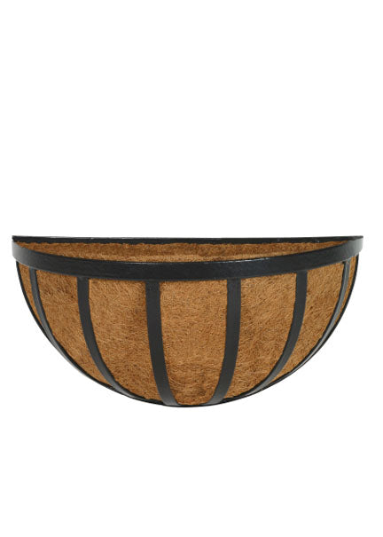 20in Long Black Hanging Wall Planter With Coco Liner Decor Jamali-garden