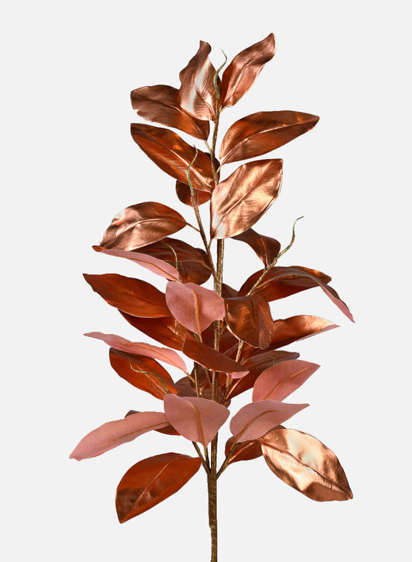 33in Long Rose Gold Magnolia Leaf Vine Decor Jamali-garden