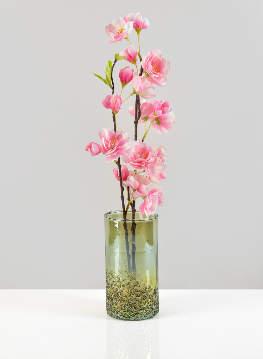 6in Tall Strasbourg Speckled Green Luster Glass Cylinder Decor Jamali-garden