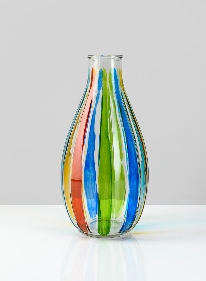 10in Tall Harlequin Glass Vase Decor Jamali-garden