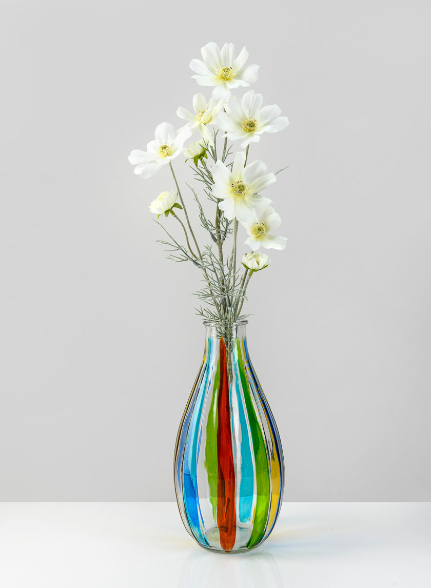 10in Tall Harlequin Glass Vase Decor Jamali-garden