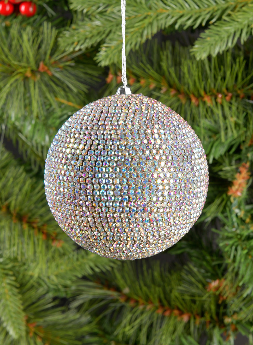 3.5in Round Shimmer Crystal Bead Ornament Decor Jamali-garden