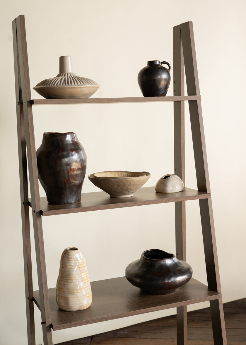 9in Wide Mashiko Aged Brown Artisan Bowl Decor Jamali-garden