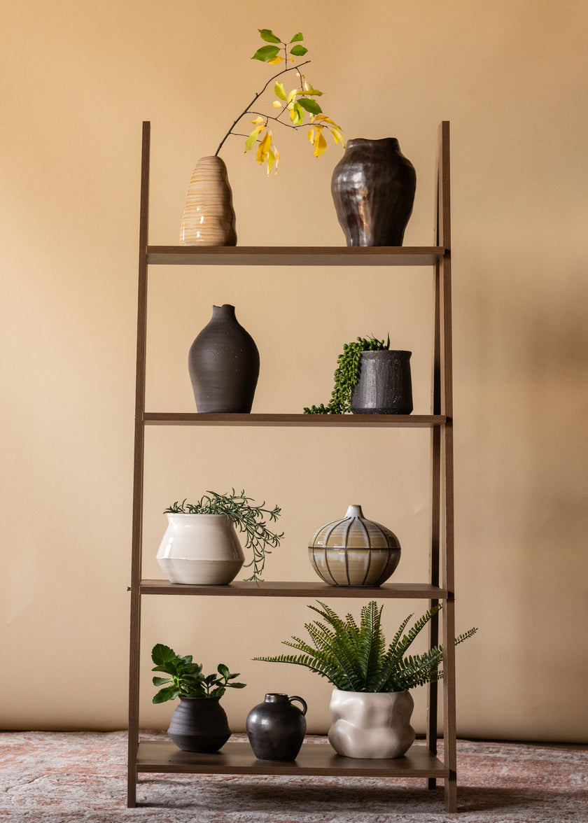 5in Tall Hagi Black Terrazo Planter Decor Jamali-garden