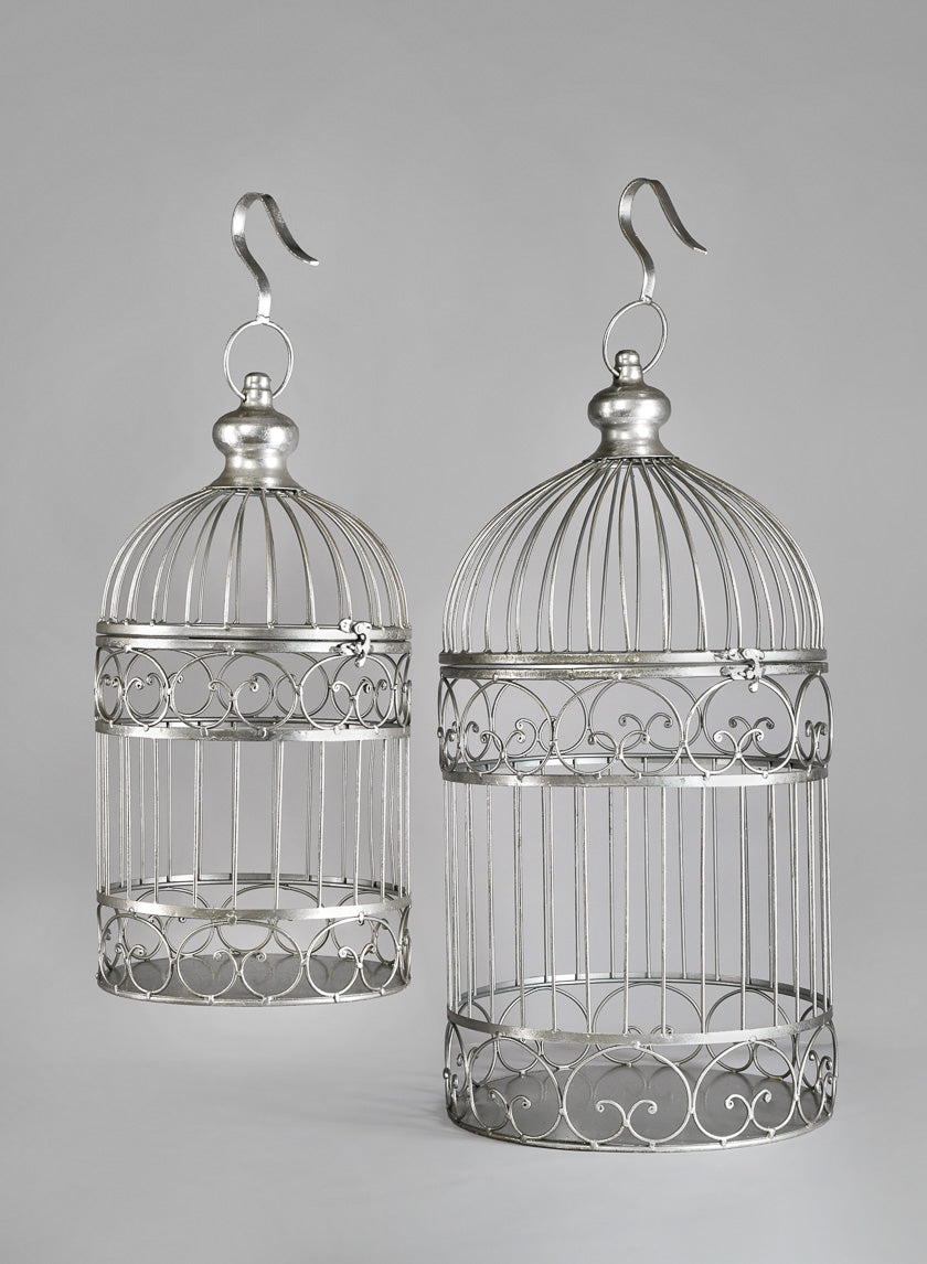 Silver Birdcages Decor Jamali-garden