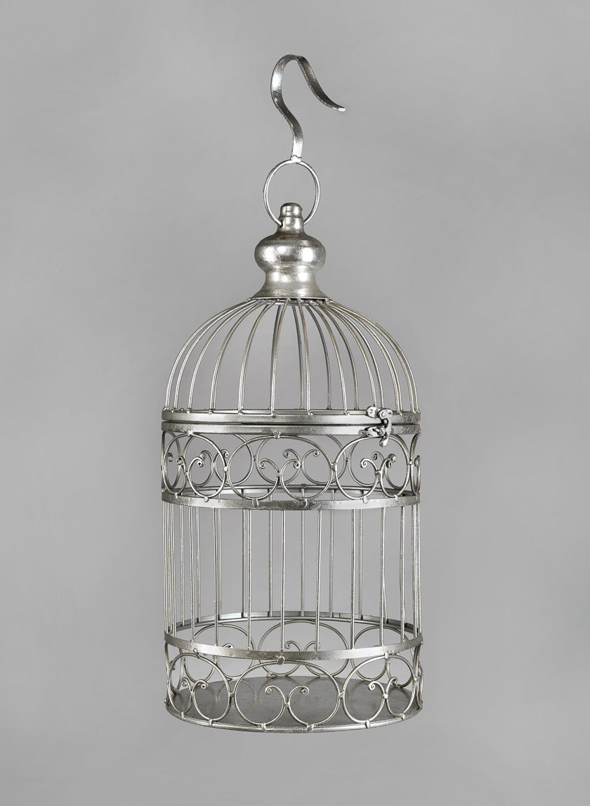 Silver Birdcages Decor Jamali-garden 18in EACH