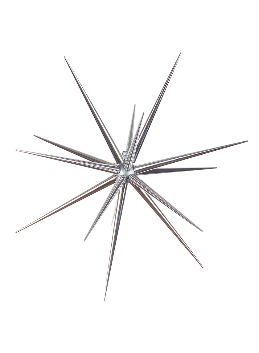 8in Wide Silver Starburst Ornament Decor Jamali-garden