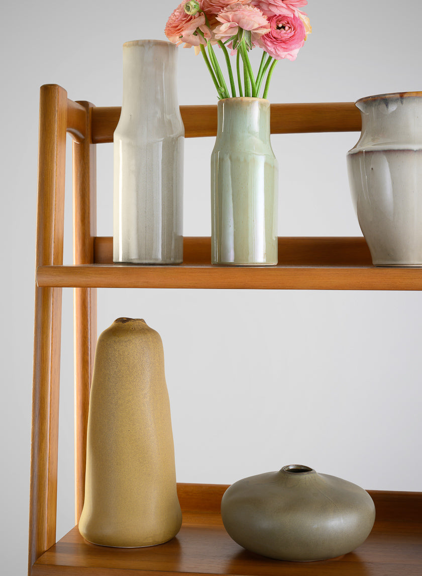 11in Tall Amund Sand Mustard Ceramic Deco Vase Decor Jamali-garden