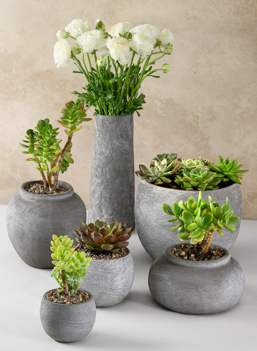 Iquitos Venetian Grey Ceramic Vase Decor Jamali-garden