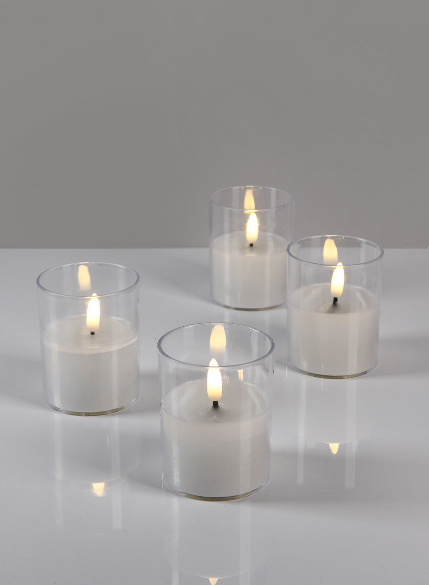 3in Tall Warm White Realistic Flameless Votive Decor Jamali-garden