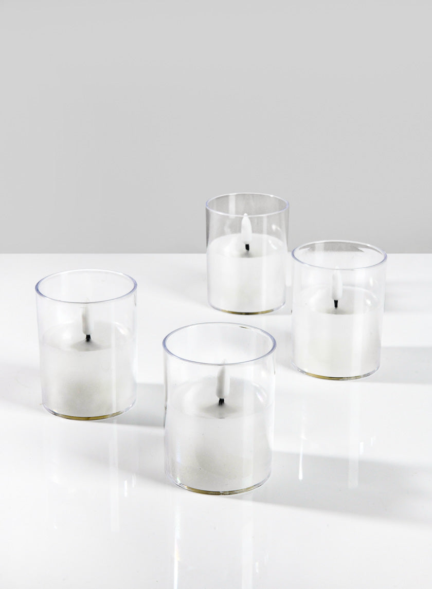 3in Tall Warm White Realistic Flameless Votive Decor Jamali-garden