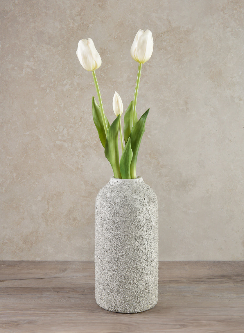 10in Tall Akihiko Aged Sandstone Ceramic Vase Decor Jamali-garden