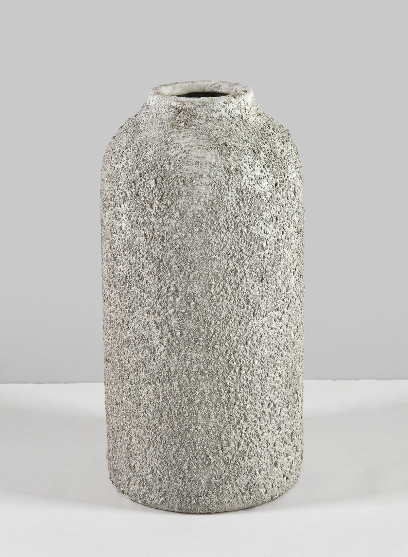 10in Tall Akihiko Aged Sandstone Ceramic Vase Decor Jamali-garden
