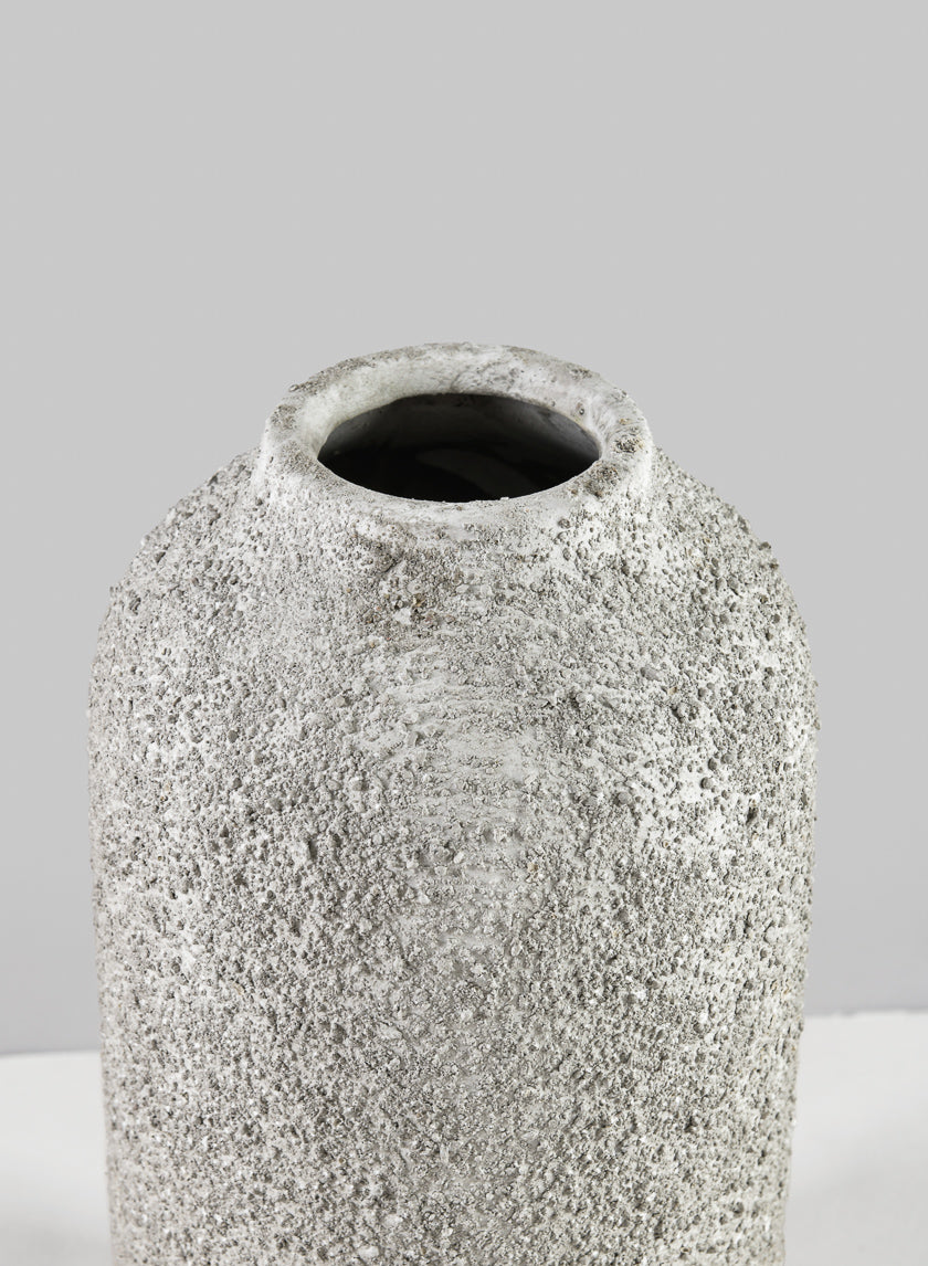 10in Tall Akihiko Aged Sandstone Ceramic Vase Decor Jamali-garden
