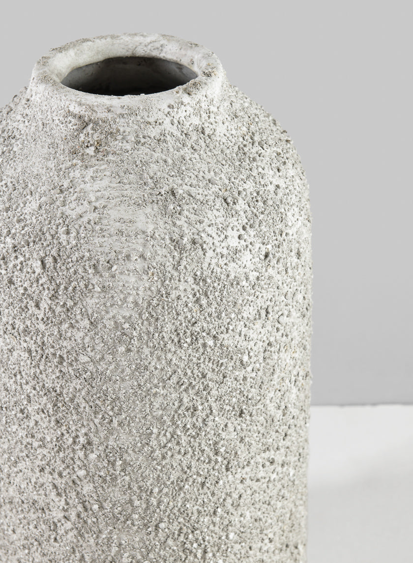 10in Tall Akihiko Aged Sandstone Ceramic Vase Decor Jamali-garden