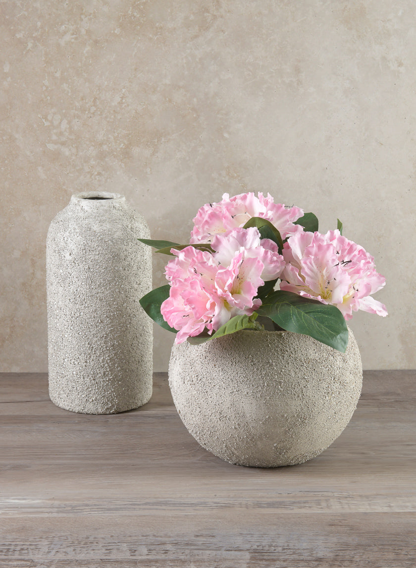 10in Tall Akihiko Aged Sandstone Ceramic Vase Decor Jamali-garden