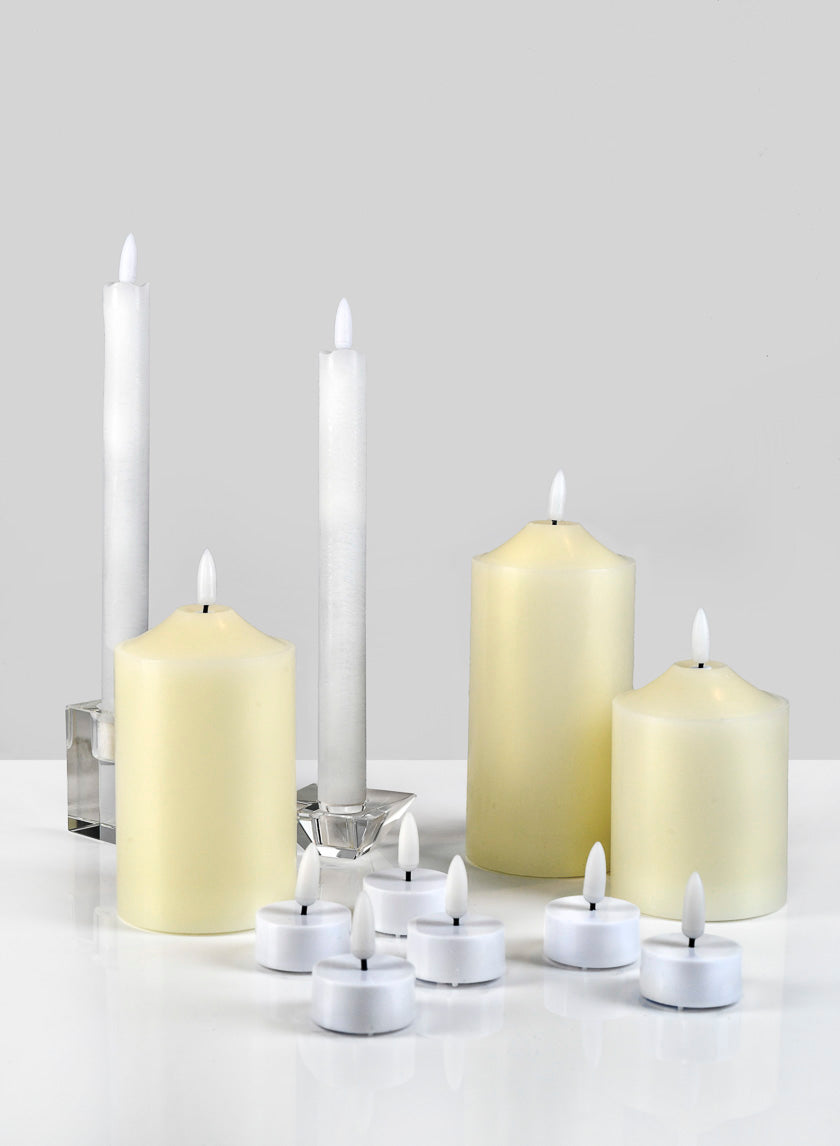 9in Tall Willow L.E.D. Flame Wax Taper Candle Decor Jamali-garden