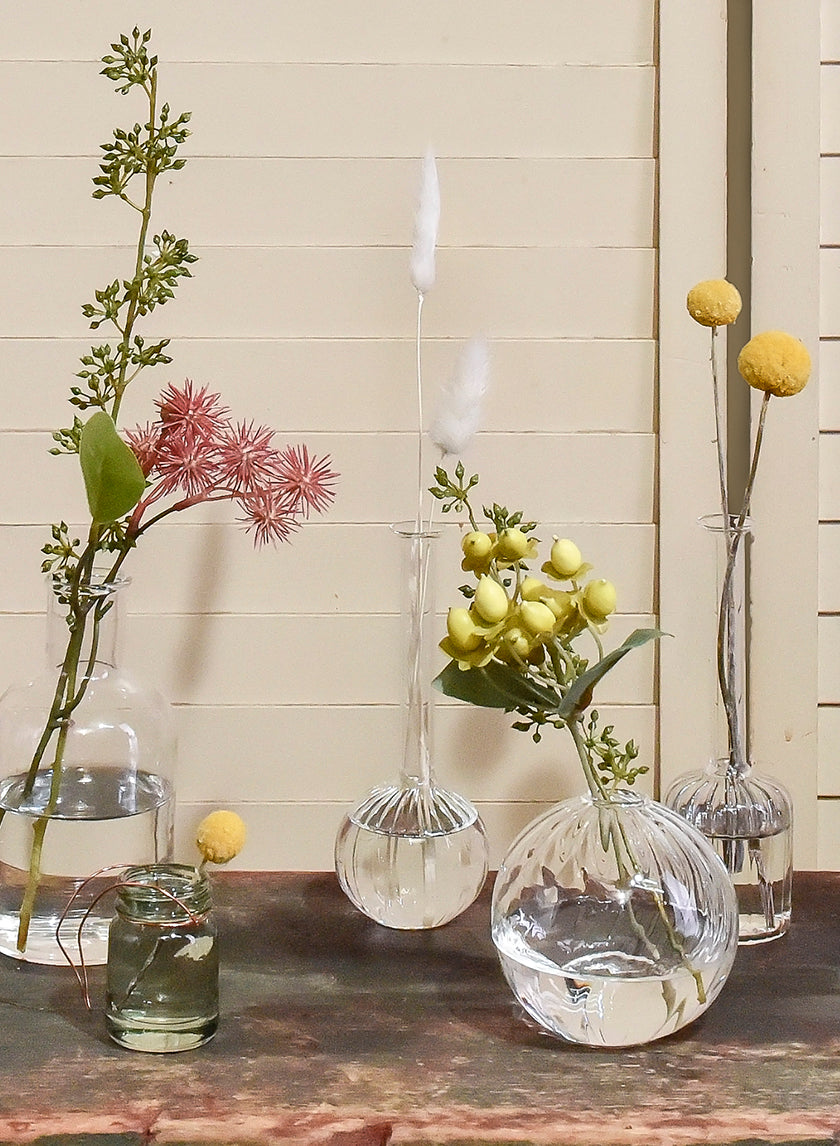 6.5in Tall Optical Glass Cylinder Bud Vase Decor Jamali-garden