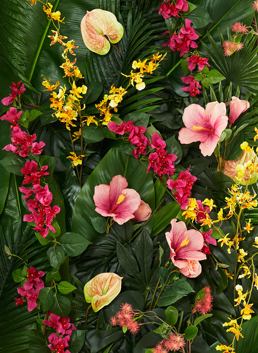 26in Long Pink &amp; Peach Hibiscus Decor Jamali-garden