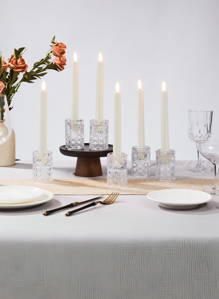 9in Tall White Taper Candles with Remote, Set of 6 Decor Jamali-garden