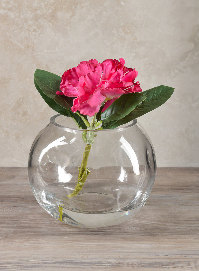 7.5in Wide Luster Dimpled Clear Fishbowl Glass Vase Decor Jamali-garden