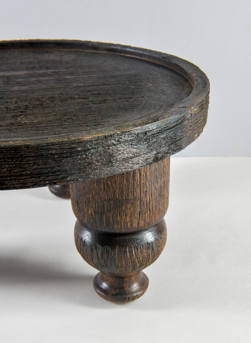 14in Wide Banjara Reclaimed Look Black Rugged Wood Stand Decor Jamali-garden