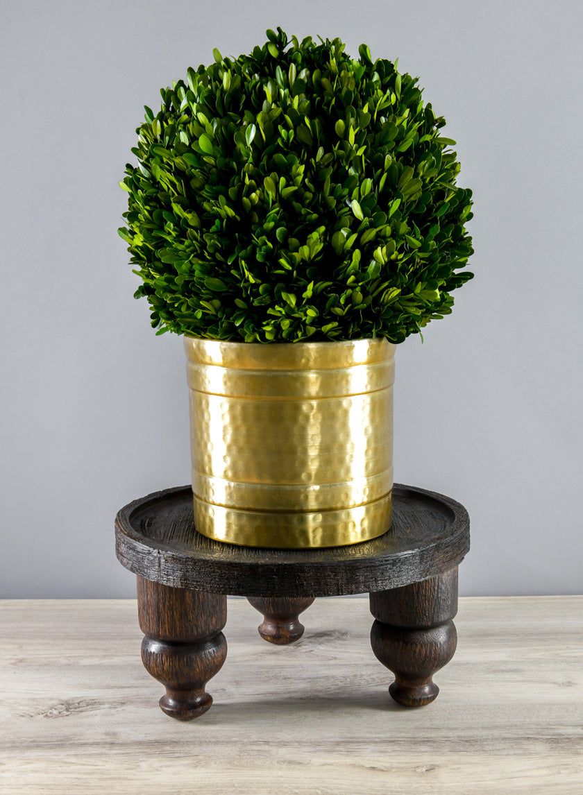 14in Wide Banjara Reclaimed Look Black Rugged Wood Stand Decor Jamali-garden