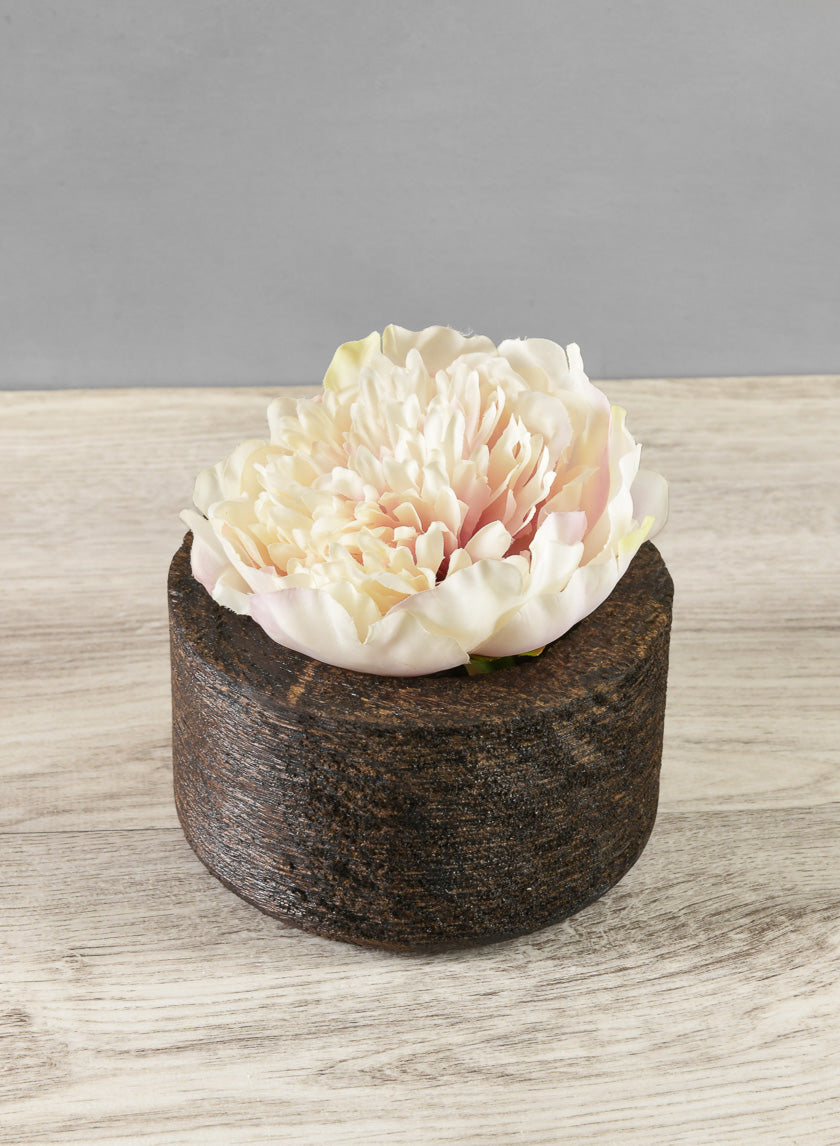 4.5in Wide Banjara Reclaimed Look Black Rugged Wood Bowl Decor Jamali-garden