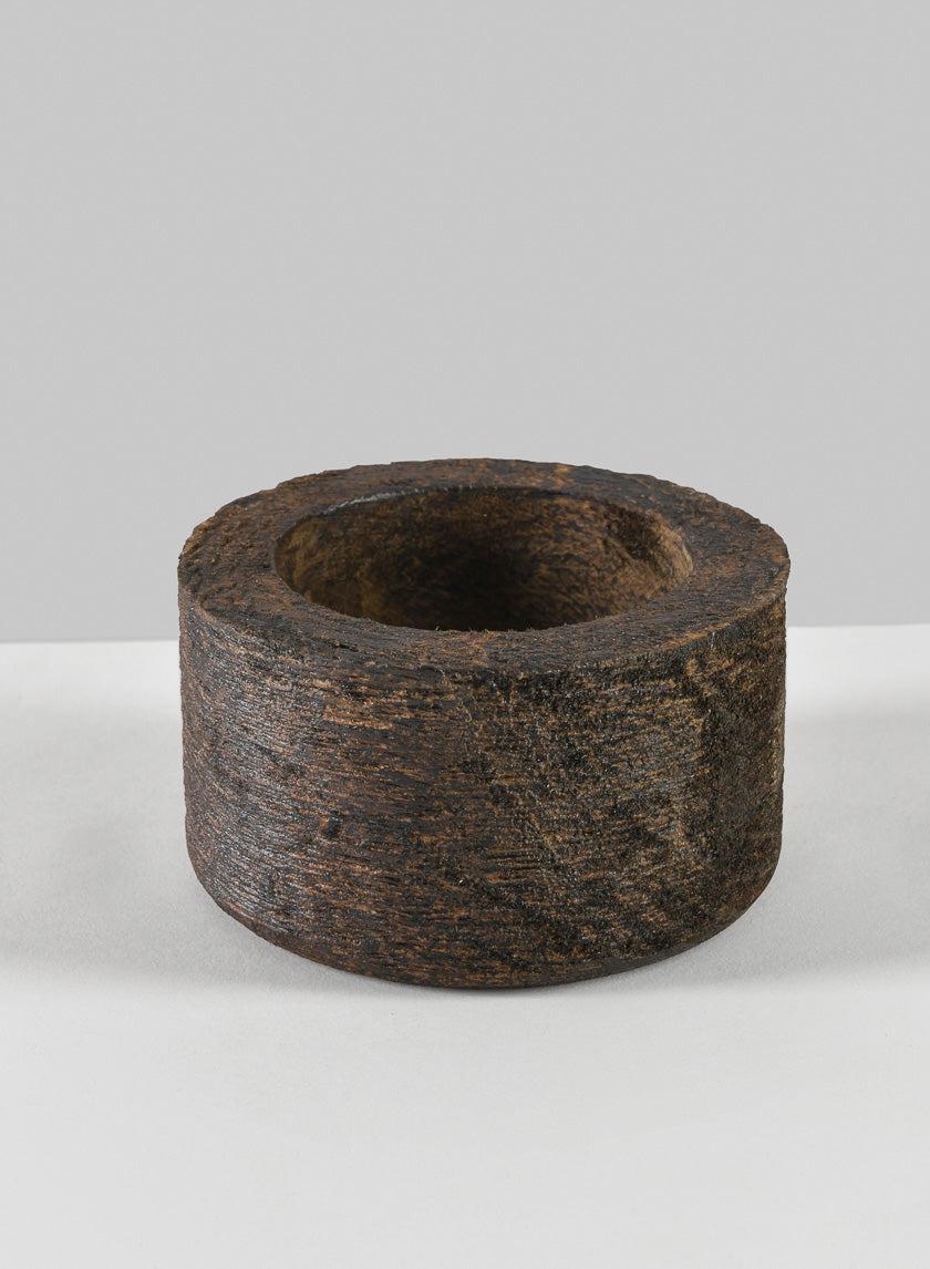 4.5in Wide Banjara Reclaimed Look Black Rugged Wood Bowl Decor Jamali-garden