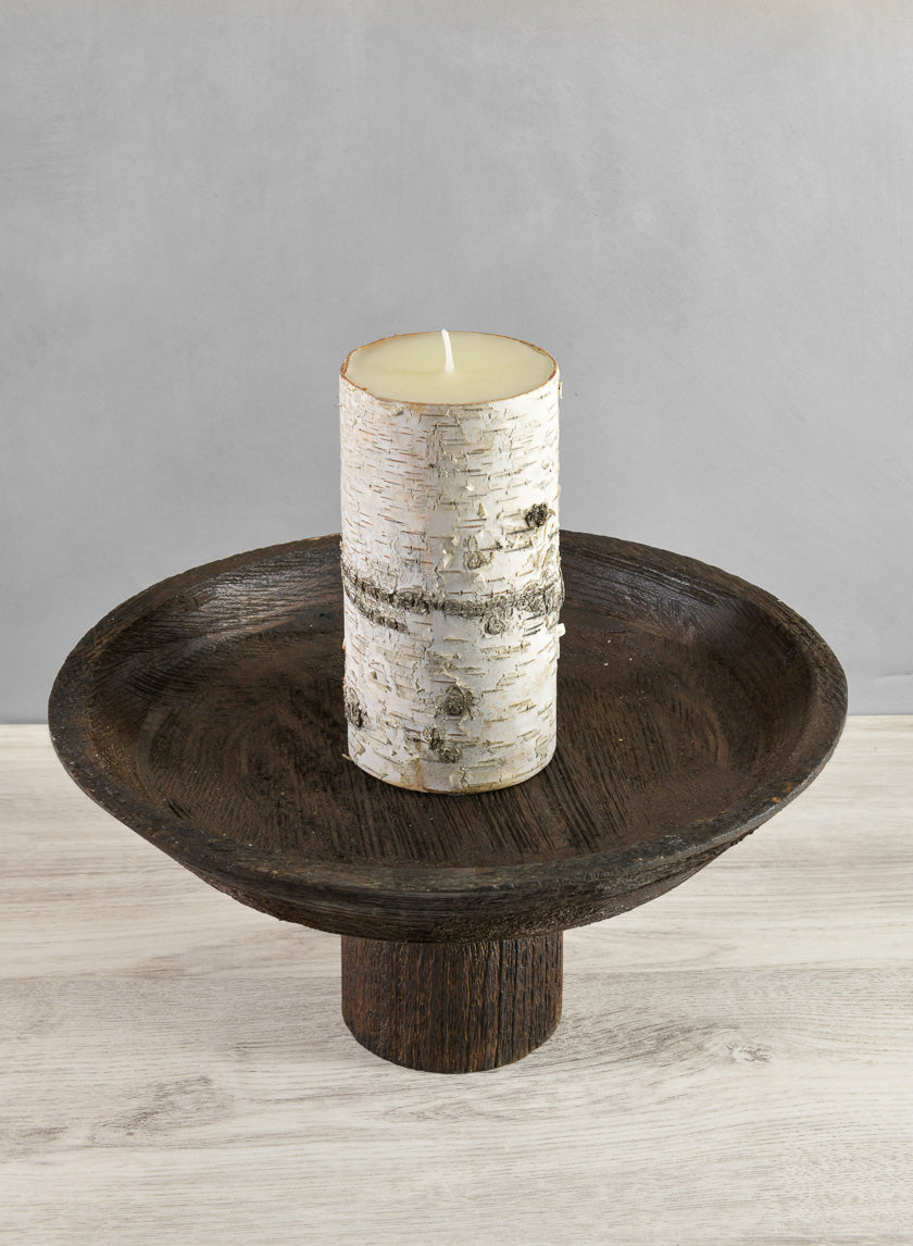 11.5in Wide Banjara Reclaimed Look Black Rugged Wood Plate Stand Decor Jamali-garden