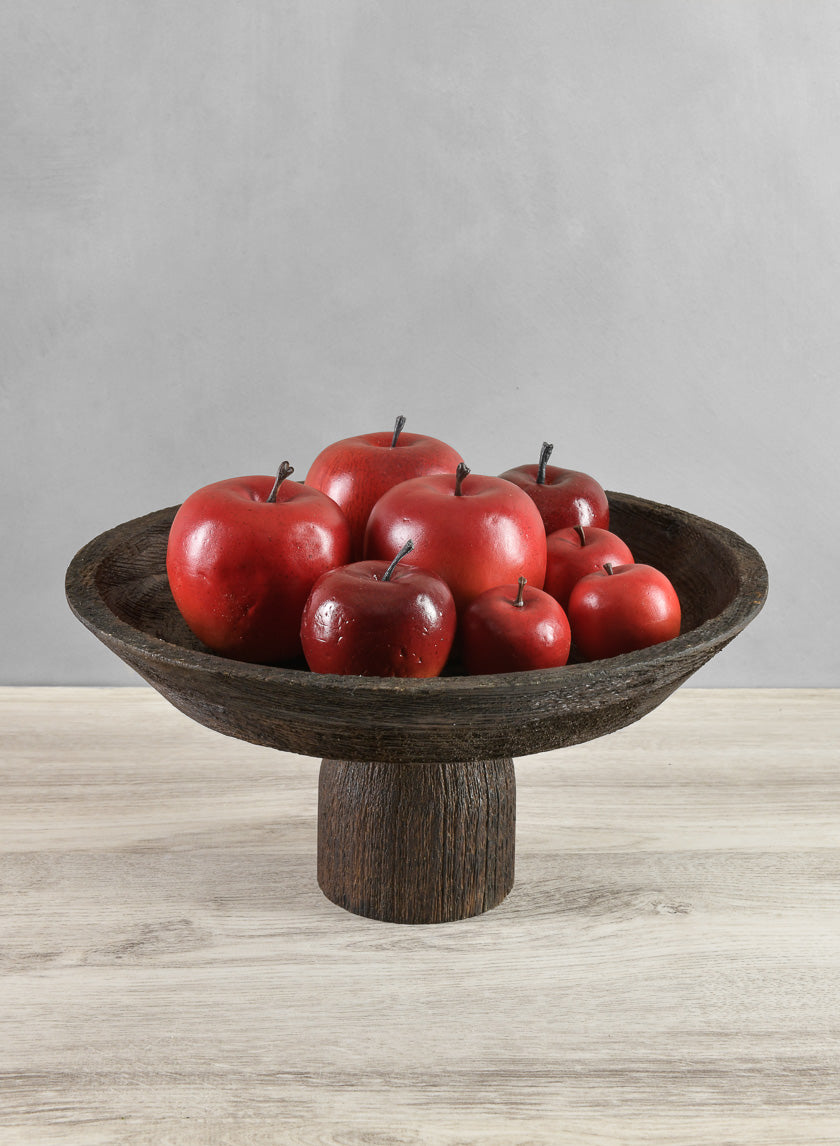 11.5in Wide Banjara Reclaimed Look Black Rugged Wood Plate Stand Decor Jamali-garden