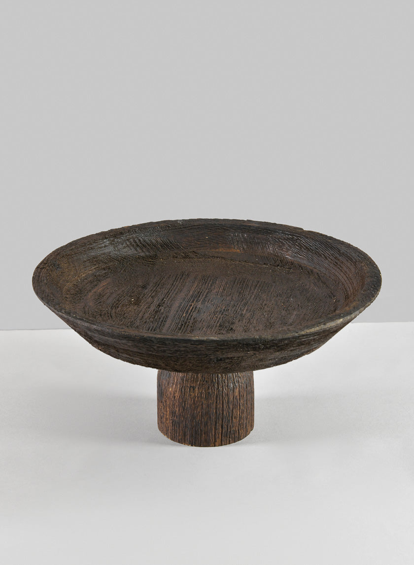 11.5in Wide Banjara Reclaimed Look Black Rugged Wood Plate Stand Decor Jamali-garden
