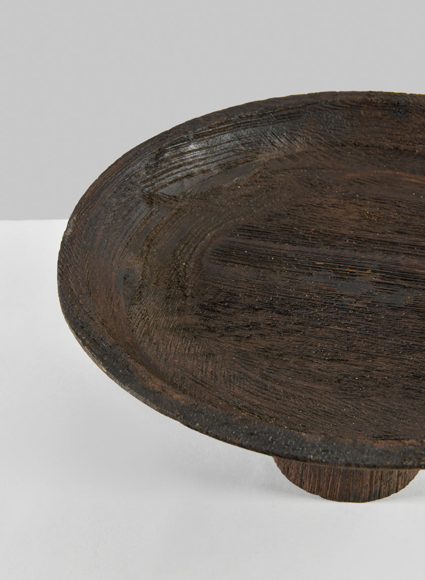 11.5in Wide Banjara Reclaimed Look Black Rugged Wood Plate Stand Decor Jamali-garden